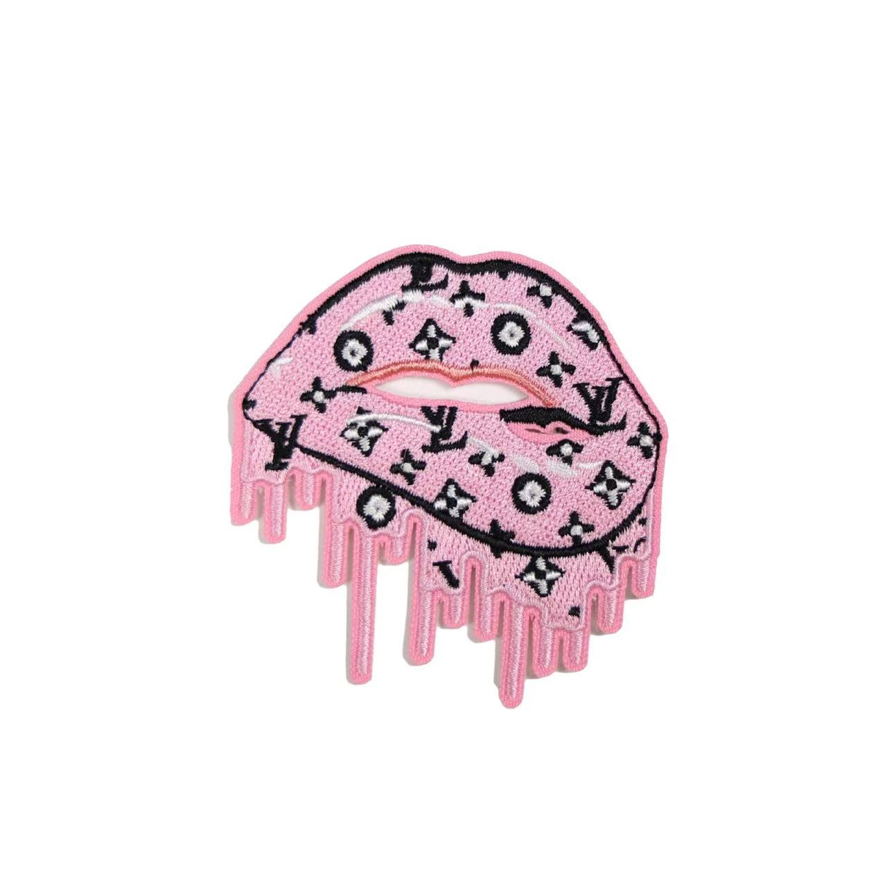 L-Pink Lips Shape Patches