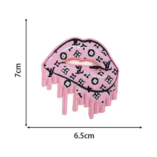 L-Pink Lips Shape Patches