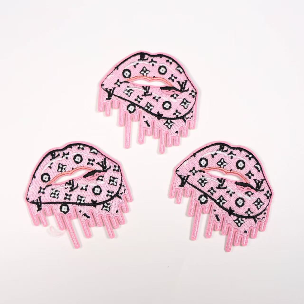 L-Pink Lips Shape Patches